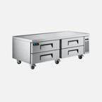 Thumbnail image #1 for Hurakan by Equip.me HKN-CB72R2S Chef Base Refrigerator, 72.375"W, 4 Drawers, Side-Mounted Self-Contained Refrigeration, Stainless Steel