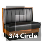 Thumbnail image #1 for JustChair Manufacturing JBSB-WSS-UCH-TQ-48-GR3 Three-Quarter Circle Banquette Booth, 3-Corner, Wood Frame, Upholstered Seat and Back