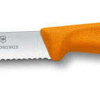 Thumbnail image #1 for Victorinox 6.7836.L119-X3 Swiss Classic Tomato and Table Knife, 4.3", wavy, orange, assorted, (24 pieces per box) Case of 24