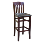 Thumbnail image #1 for ATSMFG ATS AT&S-830-BS MFG Armless Slat-Back Bar Stool with Beech Wood Frame and Footrest