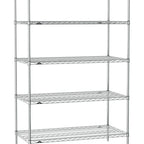 Thumbnail image #1 for Metro Super Erecta SE-2442C-74-S5 Wire Stationary Starter Shelving Unit, Chrome, 5 Shelves, 42"W x 24"D x 74"H