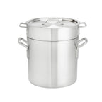 Thumbnail image #1 for Browne USA Foodservice Thermalloy® 5813212 12 qt Aluminum 3-Piece Double Boiler Set with Solid Insert and Cover