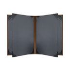 Thumbnail image #2 for Risch Chesterfield CH-6V 8.5X11 Padded Faux-Leather Ostrich-Texture Menu Cover, 8-1/2 x 11, Booklet, 6-View, Black Cards Case of 25