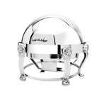 Thumbnail image #1 for Eastern Tabletop Lion-Head 3118LHB 8 qt Round Stainless Steel Roll-Top Chafer