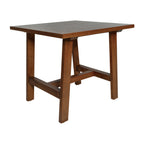 Thumbnail image #1 for Flash Furniture LFS-4005-WAL-GG Solid Wood Farmhouse Trestle End Table, Walnut, Fixed Floor Glides, 21.75W x 19.75H x 41D