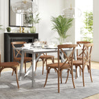 Thumbnail image #2 for Flash Furniture KER-T-851-WHT-60-GG Commercial-Grade Farmhouse Dining Table, Rectangular, 60 in, Seats 6, Solid Wood, Antique White Finish
