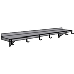 Thumbnail image #1 for Pacific Stainless Products PRS-84-WCS Wall-Mounted Stainless Steel Shelf & Single-Bar Pot Rack, 84"L x 12"W, 8 Hooks