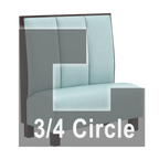 Thumbnail image #1 for ATSMFG ATS AT&S-ATQ-K48-3CH GR6 Kevin Three Quarter Circle Booth, single, 48" x 90" x 90" x 48"long x 48" high, 3-channel back, removable sinuous