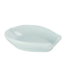 Thumbnail image #1 for G.E.T. Frilich 2760180 Serving Spoon Rest, China, White, 3-1/5" x 2-2/5" x 7/10"H
