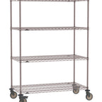 Thumbnail image #1 for Metro Super Erecta SE-2454K4-68-M4 Mobile Wire Shelving Unit, 54"W x 24"D x 68"H, 900 lbs per unit, evenly distributed1" shelf adjustment, (4) wire