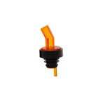 Thumbnail image #1 for Thunder Group PLPR600AM Free-Flow Liquor Pourer with Screen, Standard 750 mL Bottle Fit, Plastic, Amber Case of 48