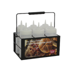 Thumbnail image #1 for TableCraft Products Cash & Carry SBC6 6-Section Black Metal Squeeze Bottle Caddy Case of 2