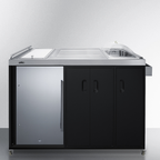 Thumbnail image #3 for 58-Inch Portable Outdoor Kitchenette with Stainless Steel Door Refrigerator, Sink, Countertop, and Storage Cabinet