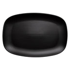 Thumbnail image #1 for International Tableware Quad QP-14-MB Porcelain Racetrack Platter, 14 x 9-1/2 in, Coupe Rim, Black Matte Glaze 1 Dozen
