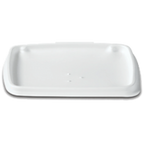 Thumbnail image #1 for Dinex DXHH30 Disposable Rectangular Soup Bowl Lid, Heat-Resistant to 300°F, Polypropylene, White