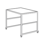 Thumbnail image #1 for Eastern Tabletop RN904D Adjustable Stainless Steel Nesting Table Frame with Bottom Shelf, Fits Two Hub Tiles