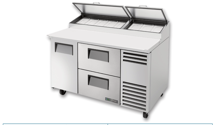Product image #9 for True 60-Inch Pizza Prep Table with 1 Door, 2 Drawers and Alternate Top