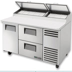 Thumbnail image #9 for True Mfg. - General Foodservice TPP-AT-60D-2-HC 60-Inch Pizza Prep Table with 1 Door, 2 Drawers and 19.5-Inch Cutting Board