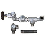 Thumbnail image #1 for AllPoints Foodservice Parts & Supplies 264691 Water Fill & Steam Safety Assembly with Safety Relief Valve, 1/2 in MPT x 4 in Pipe Nipple