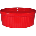 Thumbnail image #1 for International Tableware Cancun RAMF-8-CR Fluted Ceramic Ramekin, 6 oz, Crimson Red Case of 3 Dozen