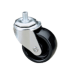 Thumbnail image #1 for Component Hardware CLT1-3BPN Threaded-Stem Swivel Caster, 3 in, No Brake, 100 lb Capacity, Black Polyolefin Wheel