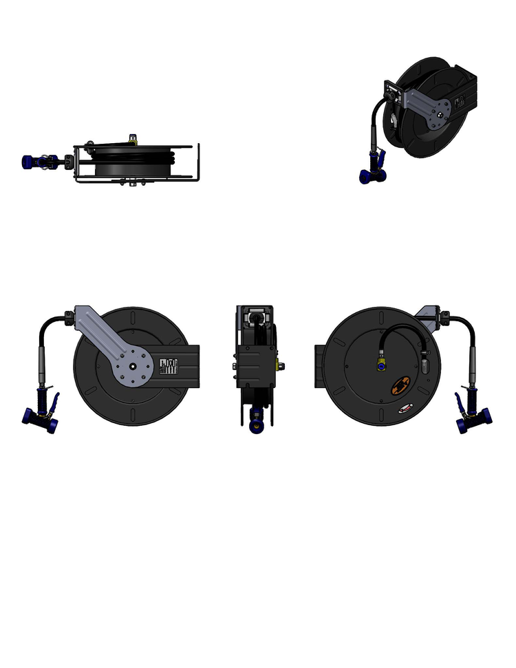 Product image #2 for equip Open Epoxy-Coated Steel Retractable Hose Reel with 3/8 Inch x 50 Foot Hose