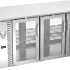 Thumbnail image #1 for Victory Refrigeration VBB72HC-FG-PT-S 72-Inch Three-Section Pass-Thru Back Bar Refrigerator with 6 Glass Doors, Stainless Steel