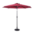 Thumbnail image #1 for Flash Furniture GM-WL-U22002B-RED-GG 9 ft Round Patio Umbrella with 32 Solar LED Lights, Crank/Tilt, Red