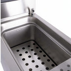 Thumbnail image #2 for AMPTO 90CPG90 PLUS Floor Model Pasta Cooker, Two 12-Gallon Tanks, Dual Power Burners, Manual Controls, Faucet