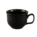 Thumbnail image #1 for CAC China Tango TG-318-BLK Porcelain Jumbo Coffee Cup, 18 oz, Black, Embossed Case of 2 Dozen