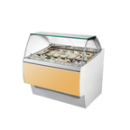 Thumbnail image #1 for Oscartek Gia GIA C G1150 Gelato/Ice Cream Display Case, Curved Glass, Self-Contained, 12 x 5-Liter Pan Capacity
