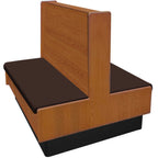 Thumbnail image #1 for Oak Street Aristocrat ARST-7242-DBL-VSWB Double Restaurant Booth, 72"L x 42"H, Wood Back, Upholstered Seat, Oak