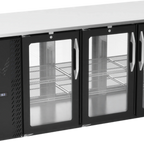 Thumbnail image #1 for Victory Refrigeration VBBN72HC-G-PT-B 72-Inch Pass-Thru Back Bar Refrigerator, 6 Glass Doors, Stainless Steel Top, Black Exterior