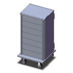 Thumbnail image #1 for Dinex TQ DXPICT7S Enclosed Stainless Steel Room Service Tray Delivery Cart, 1 Compartment, 7-Tray Capacity, 48-1/4"H