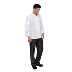 Thumbnail image #2 for Chef Works Bowden CBC01-WHT-2XL White Long-Sleeve Chef Coat, 65/35 Poly/Cotton Twill, 2XL
