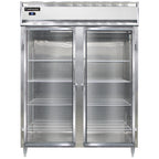 Thumbnail image #1 for Continental Refrigerator Designer Line D2RESNSSGD 2-Section Wide Reach-In Refrigerator, Glass Doors, Stainless Steel, Top-Mount Self-Contained
