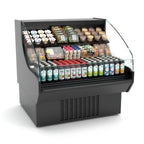 Thumbnail image #1 for Hussmann Q3SSM4SPA Mobile Open-Air Refrigerated Merchandiser, Self-Service, 2-Tier, 48"W, Black, Self-Contained