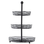 Thumbnail image #1 for TableCraft Products Artisan 12153 3-Tier Round Steel Display Basket, 11-1/2" Diameter x 18"H, Black Powder-Coated Case of 6