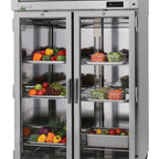 Thumbnail image #2 for Turbo Air PRO PRO-50R-G-N Two-Section Glass Door Reach-In Refrigerator, 47.36 Cu. Ft., Top-Mount Self-Contained, Stainless Steel