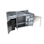 Thumbnail image #1 for NBR Equipment BEV-T7230R 72" Stainless Steel Beverage Table with Right Sink, Urn Trough and Enclosed Cabinet Base