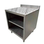 Thumbnail image #1 for NBR Equipment NGC-242 Underbar Glass Rack Unit, 24"W x 24"D x 32-1/2"H, Stainless Steel, Open Base, 2-Rack Capacity, Drainboard