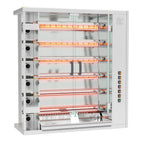 Thumbnail image #1 for Rotisol USA FauxFlame FF1175-6G-SS Gas Countertop Rotisserie Oven, Stainless Steel, 6 V-Shaped Spits, 24–30 Chicken Capacity