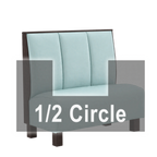 Thumbnail image #1 for ATSMFG ATS AT&S-AHC-K42-3CH GR5/COM Single Half Circle Booth, 3-Channel Back, Upholstered, 48" W x 90" D x 42" H