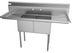 Thumbnail image #5 for KoolMore 60 Inch x 21 Inch Commercial 2-Compartment Stainless Steel Sink with Left and Right Drainboards