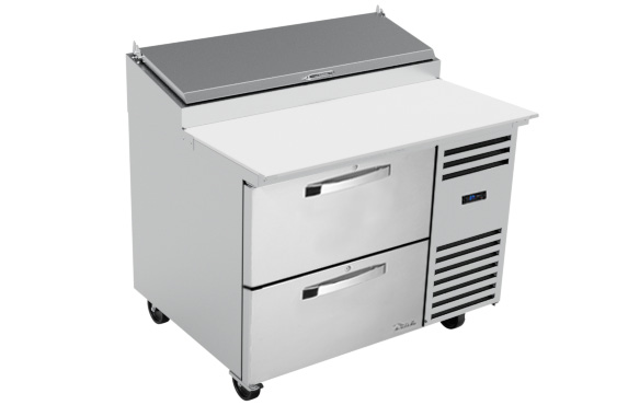 Product image #3 for True SPEC Series 44 3/4-Inch Self-Contained Rear-Mounted Pizza Prep Table with 2 Locking Drawers