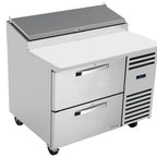 Thumbnail image #3 for True Mfg. - General Foodservice TPP-AT-44D-2-HC~SPEC3 44 3/4-Inch Self-Contained Pizza Prep Table with 2 Locking Drawers