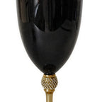 Thumbnail image #1 for Kadra Kitchenware Vikko Decor VD-K901-G Water Glass, 18 oz., Black with Diamond Accents and Gold Stem Case of 24