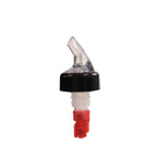 Thumbnail image #1 for Thunder Group PLPR100C 1 oz Plastic Liquor Pourer, Black Collar, Clear Spout, Fits Standard 750 mL Bottles Case of 25