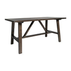 Thumbnail image #1 for Flash Furniture LFS-2013-DKGRY-GG Farmhouse Trestle Coffee Table, Solid Wood, Fixed Floor Glides, Dark Gray