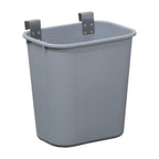 Thumbnail image #1 for Lakeside Manufacturing 202-6 Large Polyethylene Waste Basket with Stainless Steel Hanger Strap, Gray, 10"D x 14"W x 15"H